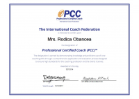 Rodica Obancea a obtinut certificarea Professional Certified Coach (PCC) - HART Consulting