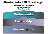 Agenda eveniment Editia a 2-a Conferinta HR Strategic: Performanta. Leadership. Personalitate - HART Consulting